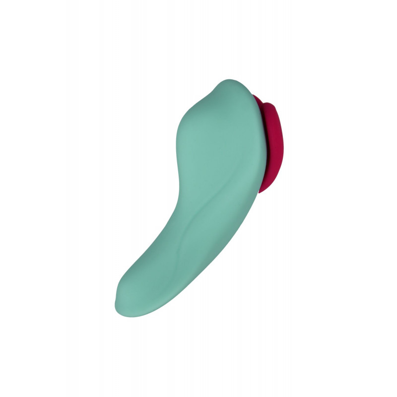 Вібратор у трусики FairyGasm HeartGem green, демонстрація магнітного кріплення