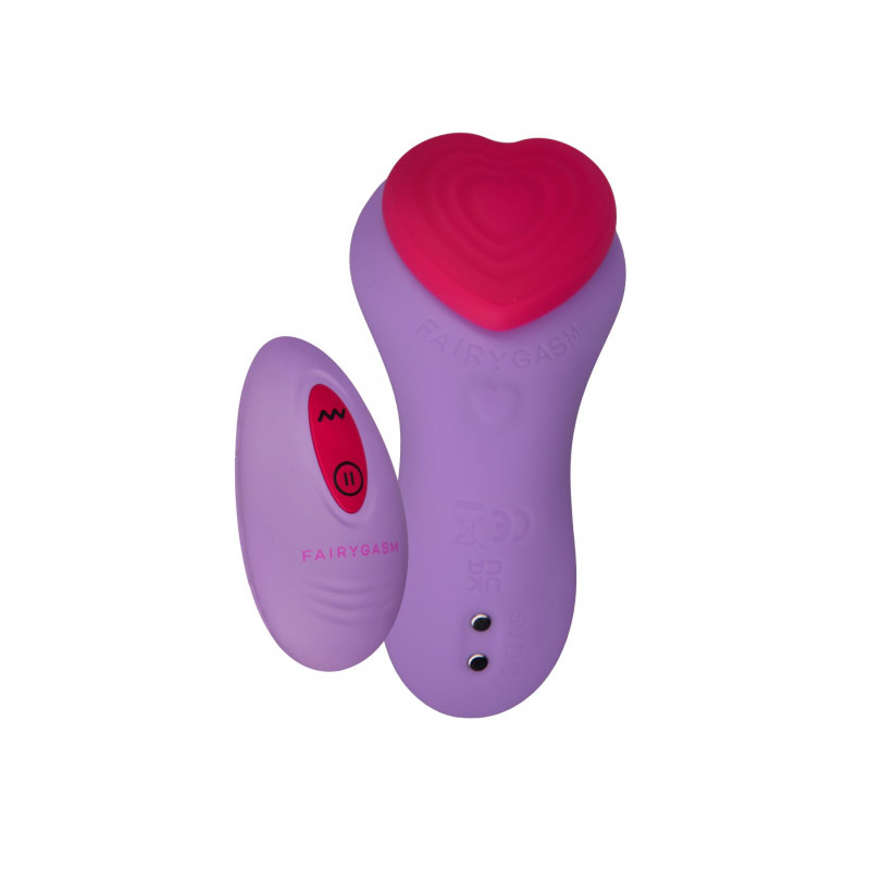 FairyGasm HeartGem вібратор для трусиків фіолетовий - вид збоку, деталі дизайну