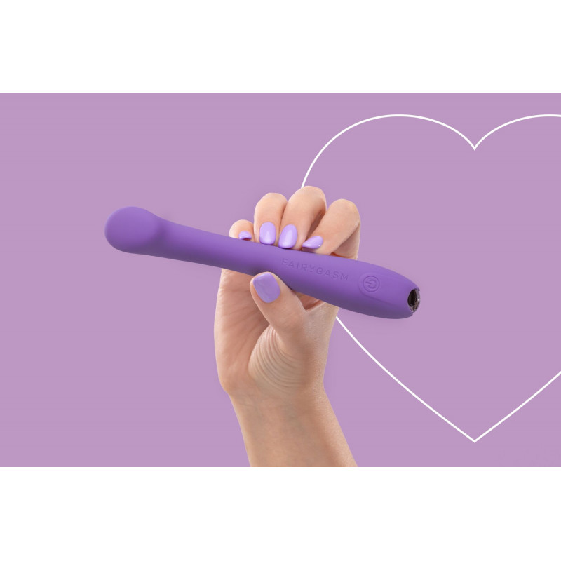 Детальний вигляд вібратора для точки G FairyGasm MerryWand фіолетовий - кнопка управління