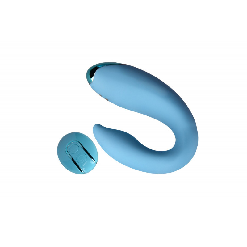 Синій вібратор FairyGasm PleasureBerry у кейсі, готовий до подорожей, демонструє портативність