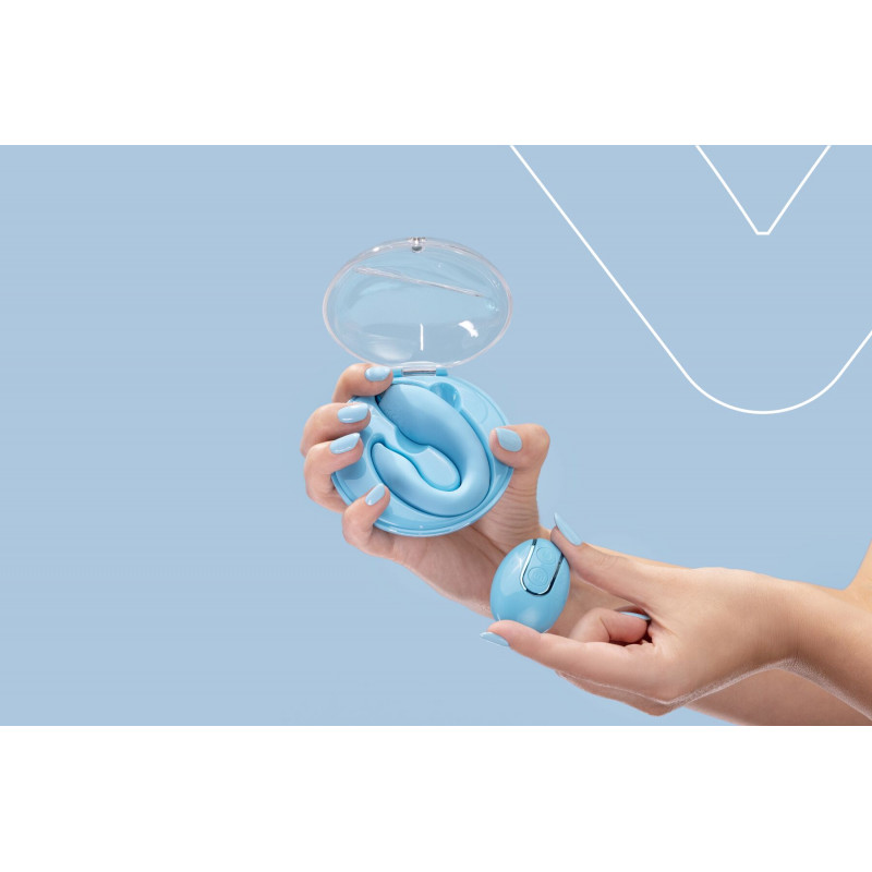 Кейс вібратора FairyGasm PleasureBerry синій, внутрішнє оздоблення, що забезпечує безпечне зберігання