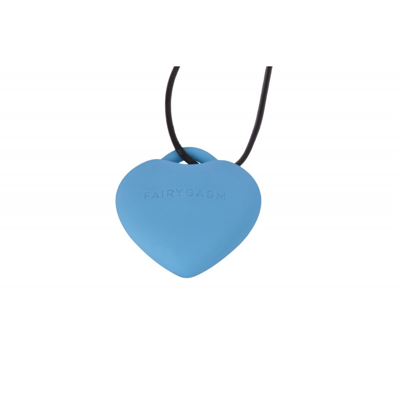 Мінівібратор FairyGasm PleasureStone Сердечко blue, вид збоку, рожево-блакитний, акцент на форму