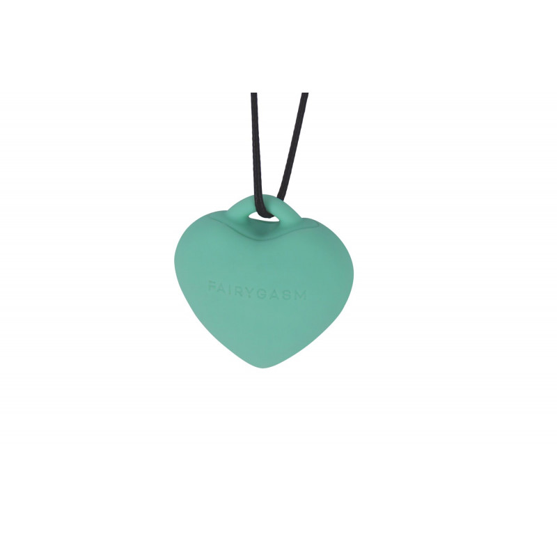 Детальний вигляд мінівібратора FairyGasm PleasureStone Сердечко зелений, фокус на матеріалі та текстурі.