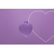 Мінівібратор FairyGasm PleasureStone Сердечко фіолетовий, демонструє шнурок для зручного кріплення