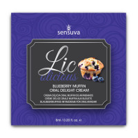 Пробник гелю для мінету Sensuva Lic-o-licious Blueberry Muffin (6 мл) оліїстий без цукру