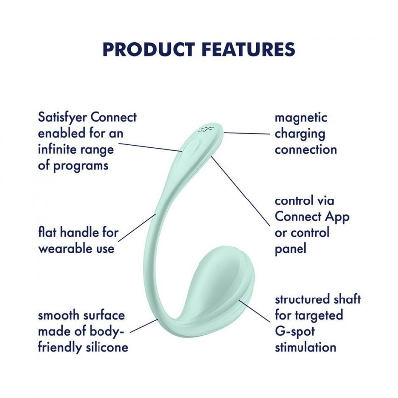 Смарт-віброяйце Satisfyer Smooth Petal Connect App Mint - демонстрація підключення до додатку, інтерфейс