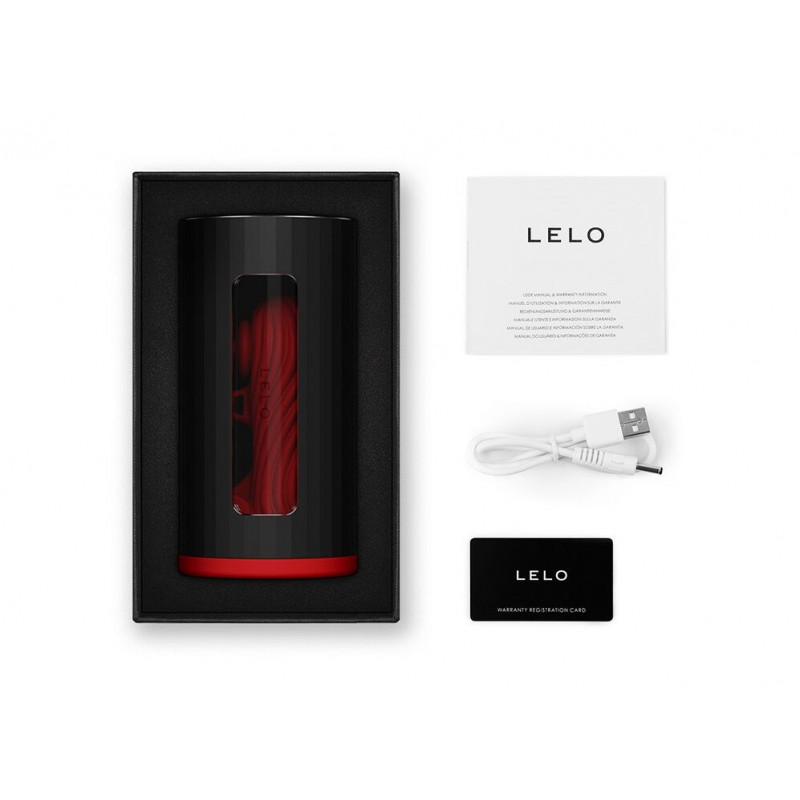 Смарт-мастурбатор LELO F1S V3 Red, показ роботи звукової стимуляції, червоний