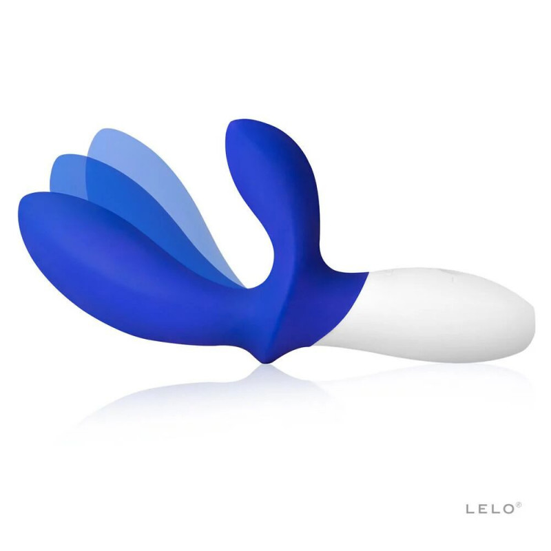LELO Loki Wave Federal Blue - масажер простати, детальний вигляд збоку, що демонструє форму та текстуру
