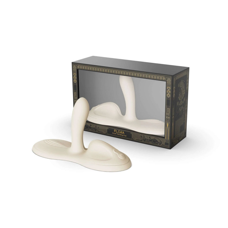 Вібратор-накладка Zalo Flora Smart Vibrating Pad Ivory White в дії, світлодіодний індикатор