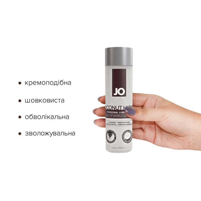JO Coconut Hybrid Original змазка-крем 240 мл біла - текстура, детальний вигляд
