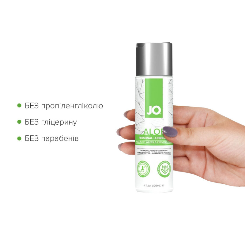 Текстура лубриканту JO H2O Organic Aloe, прозора, 120 мл