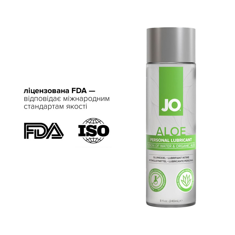 JO H2O Organic Aloe - склад змазки з алое вера
