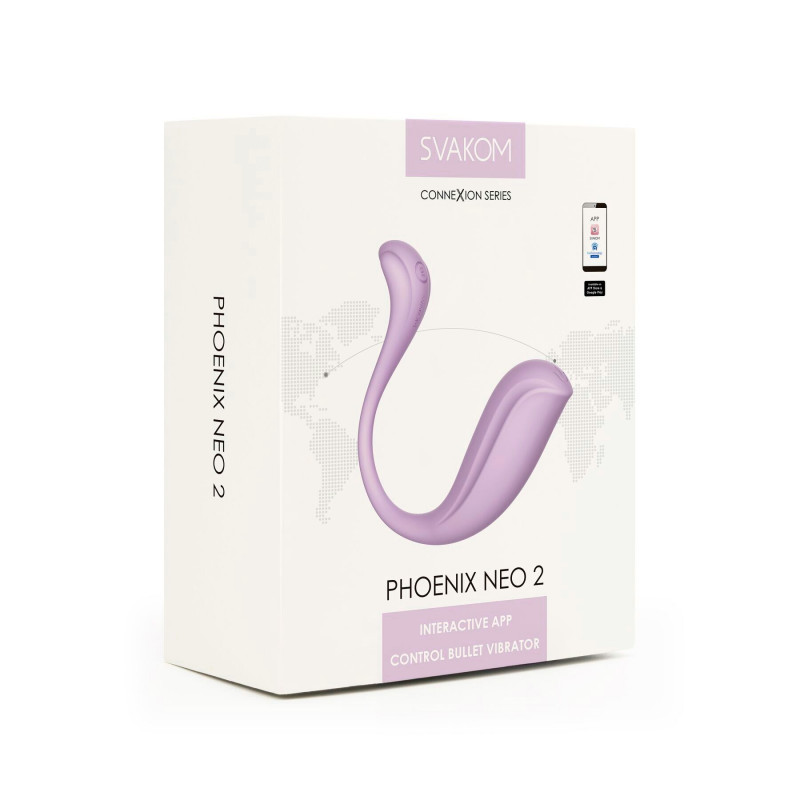 Інтерактивне віброяйце Svakom Phoenix Neo 2 Pastel Lilac, футуристичний дизайн
