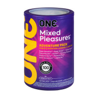 Набір презервативів ONE Mixed Pleasures 100 шт, 10 видів, в тубусі