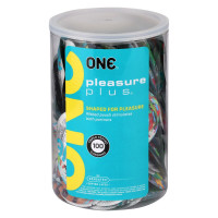 Презервативи ONE Pleasure Plus 100 шт, ребристі, в тубусі
