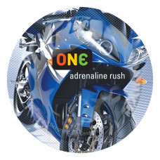 Презерватив ONE Color Sensations Adrenaline Rush, синій, гладенький, зі змазкою — Keks-Hub