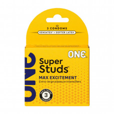 Презервативи ONE Super Studs 3 шт, точковий рельєф — Keks-Hub