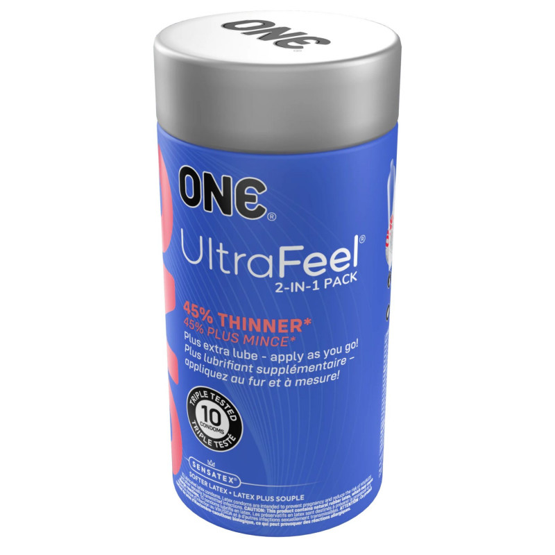 Презервативи ONE Ultra Feel ультратонкі, 10 шт - розпакований тубус