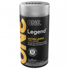 Презервативи ONE Legend XL, 12 шт, збільшений розмір, з розширенням на кінці, в подарунковому тубусі — Keks-Hub