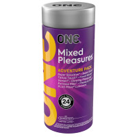 Презервативы ONE Mixed Pleasures, 24 шт, 8 видов, с лубрикантом, подарочный тубус
