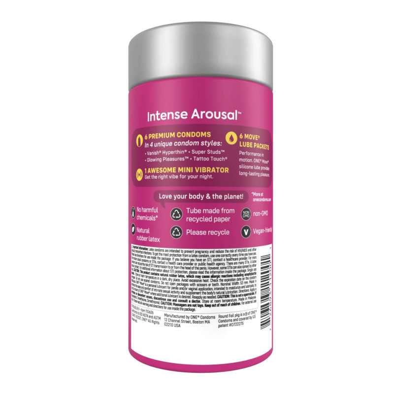 Фрагмент упаковки набору ONE Intense Arousal, що показує текстуру матеріалу