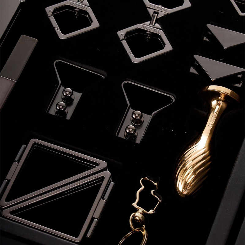 БДСМ-набір LOCKINK All-in-1 Чорний - детальний план комплектуючих