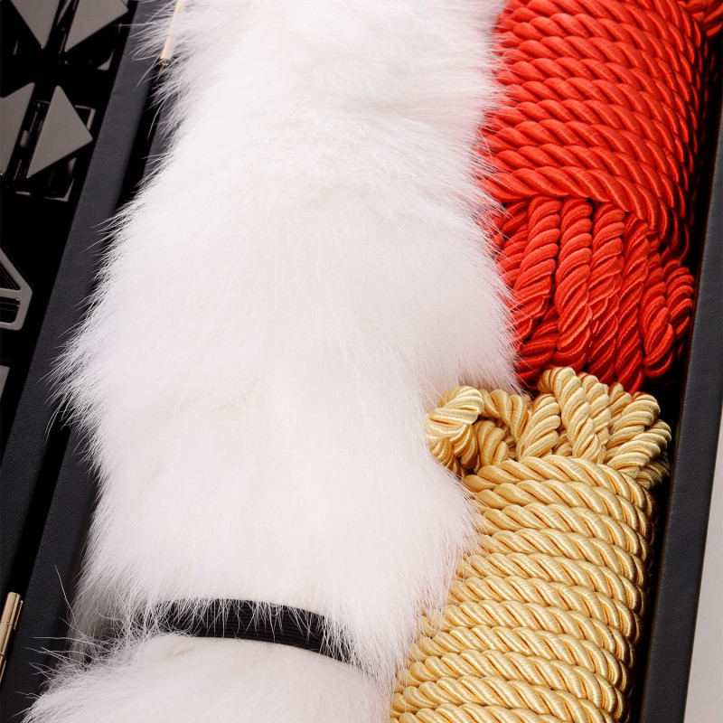 БДСМ-набір LOCKINK All-in-1 Чорний - вигляд зверху, розкладка предметів