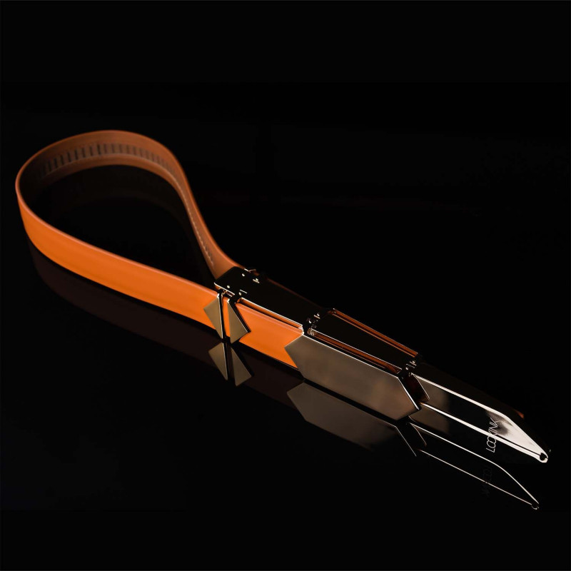 Регульована шльопалка LOCKINK Adjustable Slapper, коричнева - вигляд збоку, показ регулювання
