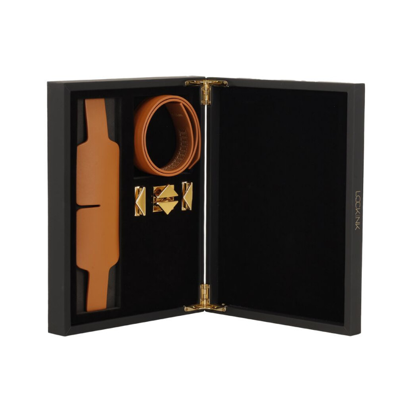 Текстура матеріалу маски LOCKINK Blindfold Kit Brown, коричневий колір