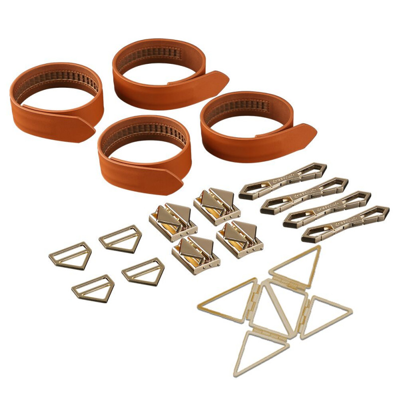 БДСМ набір LOCKINK Hogtie коричневий - вид збоку