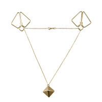 Зажимы для сосков LOCKINK с тяжелой подвеской, золотые