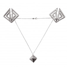 Регульовані затискачі для сосків LOCKINK з важкою підвіскою, сірі — Keks-Hub