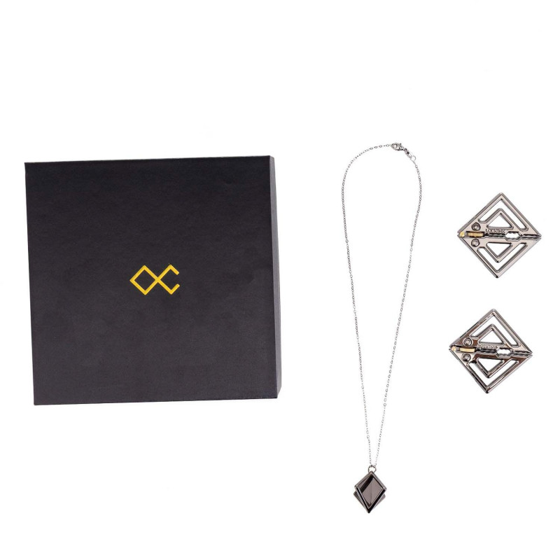 Бічний ракурс затискачів для сосків LOCKINK, сірий колір, з акцентом на підвіску