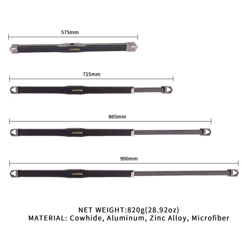 Фіксатор-розпірка LOCKINK Adjustable Spreader Bar Set в зібраному вигляді, чорний