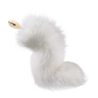 Анальная пробка LOCKINK SEVANDA Металлическая Лисий хвост White Rose-shape