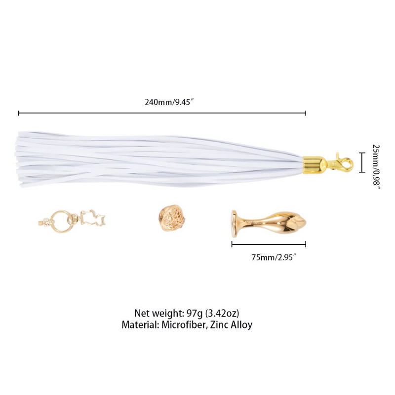 Задня частина металевої анальної пробки LOCKINK SEVANDA Хвіст поні Біла