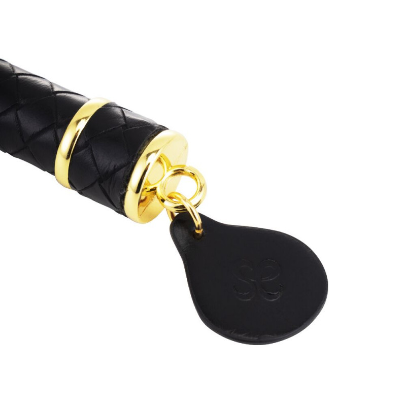 Флогер LOCKINK SEVANDA Red & Black Braided Tail Flogger - рукоятка з акцентами