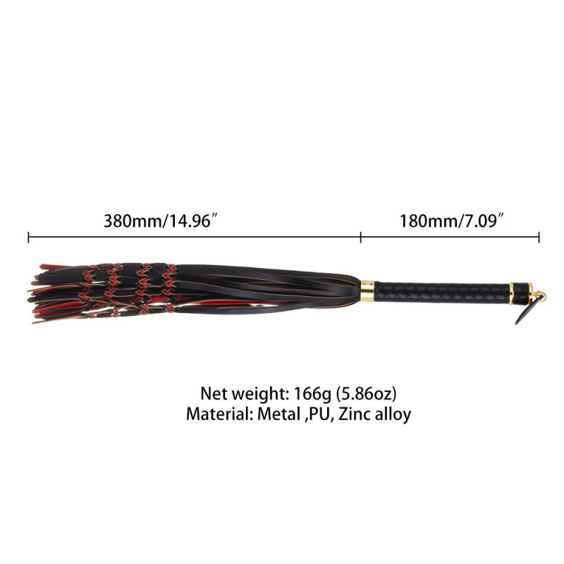 Упаковка флогеру LOCKINK SEVANDA Red & Black Braided Tail Flogger