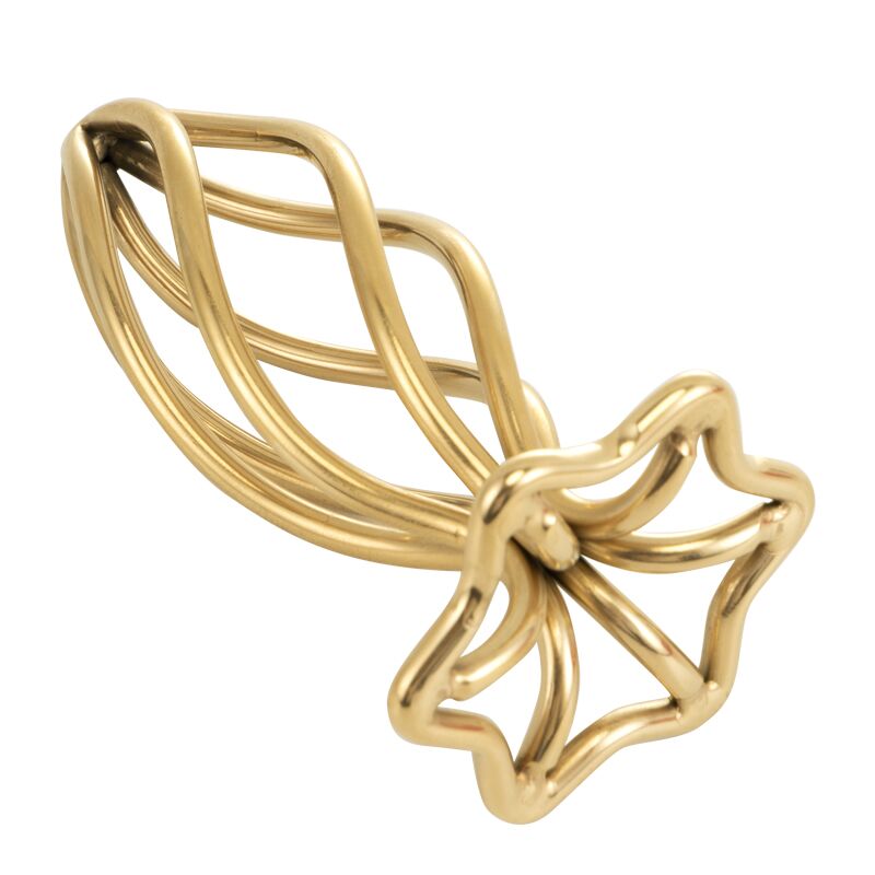 Детальний вигляд порожнистої спіралі анальної пробки LOCKINK SEVANDA Golden Metal M size