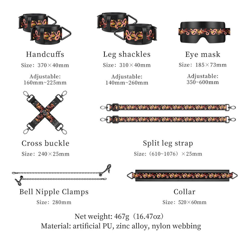 Текстура м'яких елементів БДСМ-набору LOCKINK The Flowering Serpent