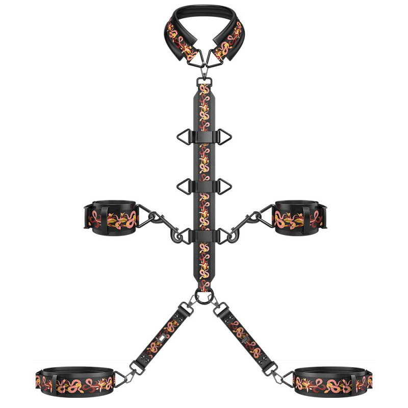 Шикарний шкіряний нашийник з набору LOCKINK The Flowering Serpent