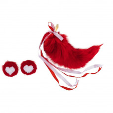 Анальна пробка LOCKINK SEVANDA Red Vixen Set з хвостом лисиці, грушоподібна, силіконова