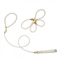 Набор для бондажа LOCKINK Pearl: жемчужный ошейник, поводок, наручники