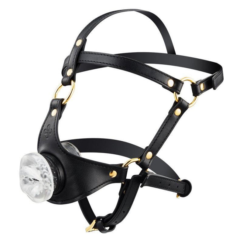 Маска-збруя LOCKINK SEVANDA Blowjob Head Harness - вид збоку