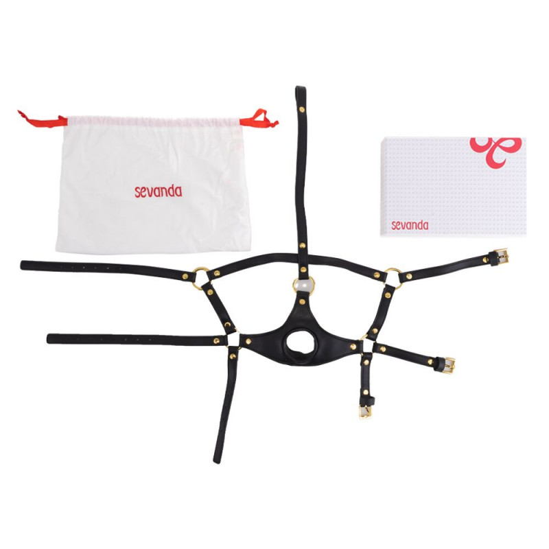 Маска-збруя LOCKINK SEVANDA Blowjob Head Harness - текстура матеріалу