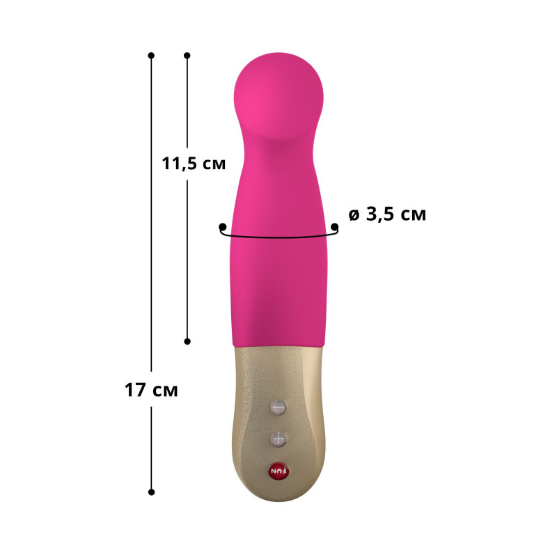 Вібратор-пульсатор Fun Factory SUNDAZE fuchsia pink: вигляд збоку, демонстрація форми