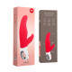 Текстура силіконового покриття вібратора Fun Factory LADY BI india red, приємна на дотик
