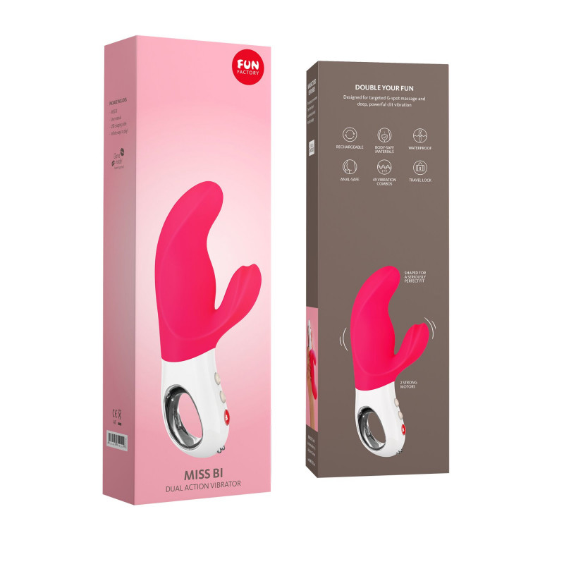 Вібратор-кролик Fun Factory MISS BI, біла частина, демонструє форму