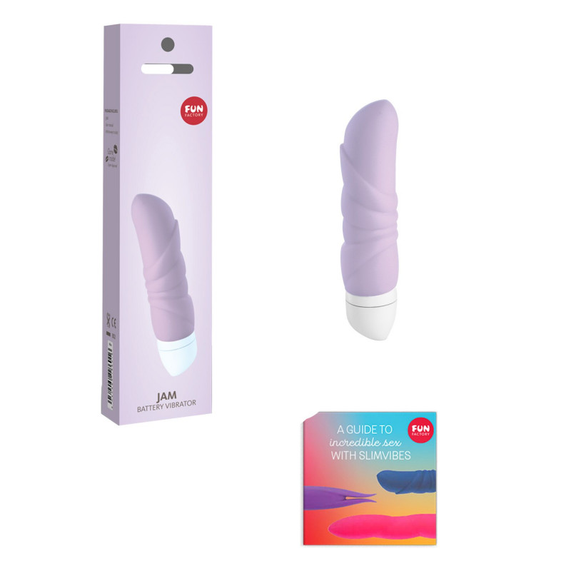 Упаковка мінівібратора Fun Factory JAM бузкового, стильна та дискретна, ідеально підходить для подарунка