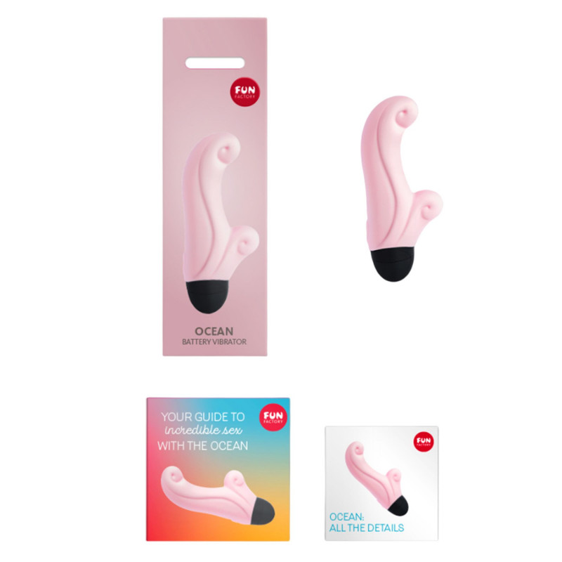 Деталі дизайну вібратора-кролика Fun Factory OCEAN: вушка та кнопки керування